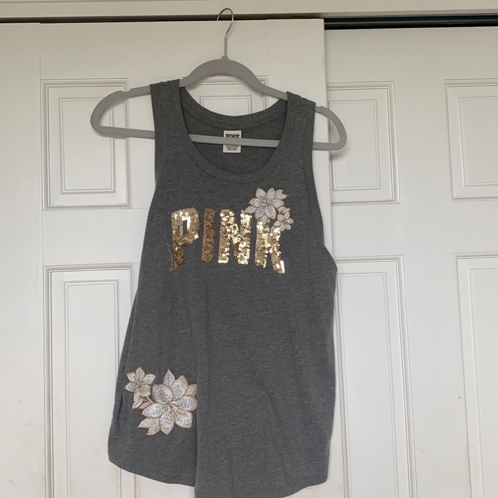 pink by vs muscle tee